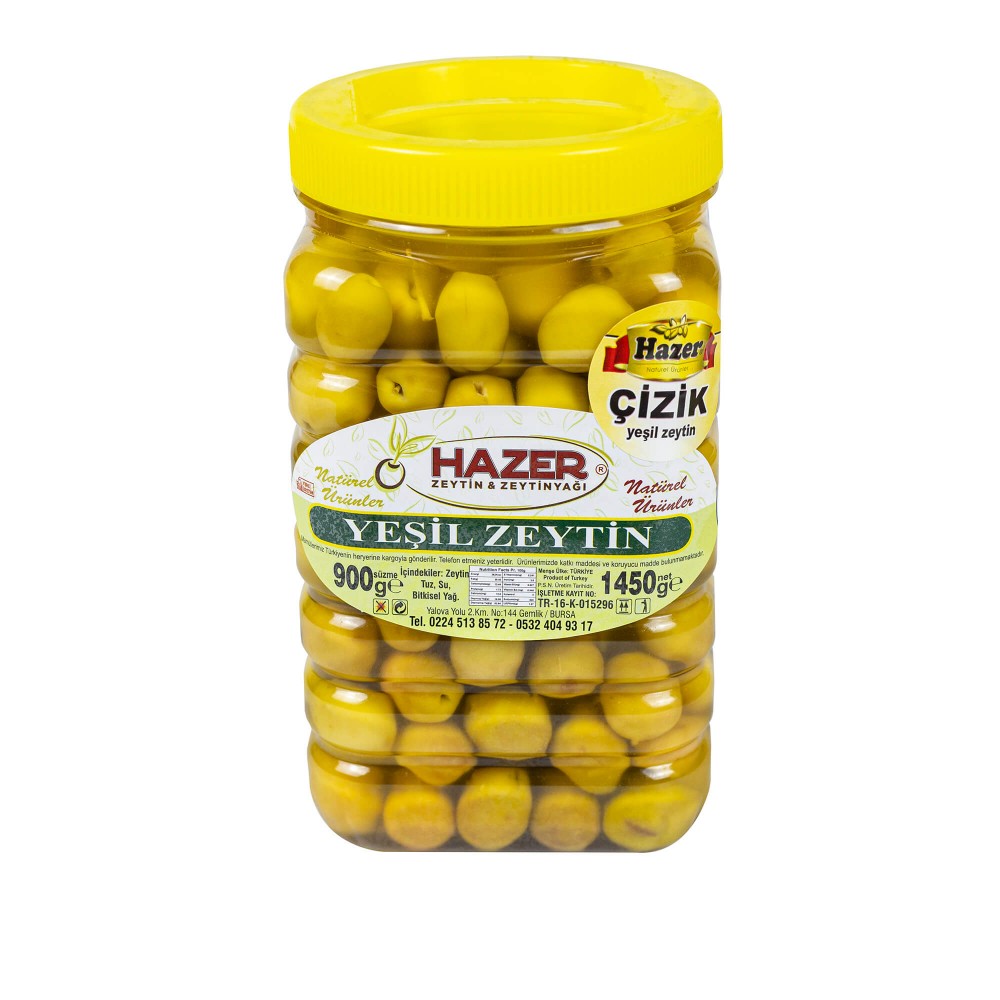 Hazer İri Çizik Yeşil Zeytin 1 kg.