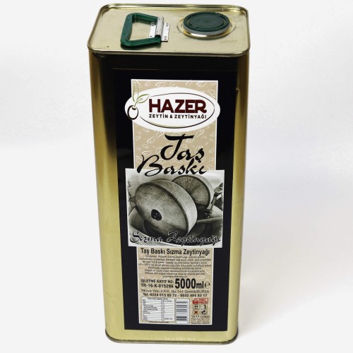 Hazer Taş Baskı Zeytinyağı 5 lt.